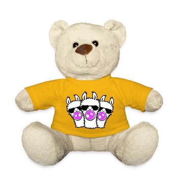 Three Llamas Bubblegum Sunglasses Squad Group Cute - Teddy Bear - sun yellow - Front