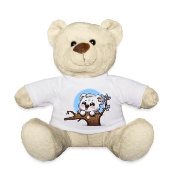 Kleiner Panda auf Ast mit Uhr - Teddy - Sonnengelb - Vorne
