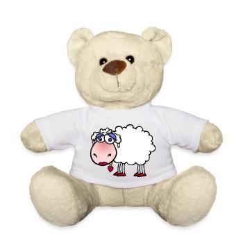 Kuschelschaf mit Herzanhänger - Teddy - Sonnengelb - Vorne