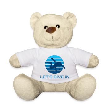 Silhouette de plongeur en rayures bleues - Nounours - jaune soleil - Devant