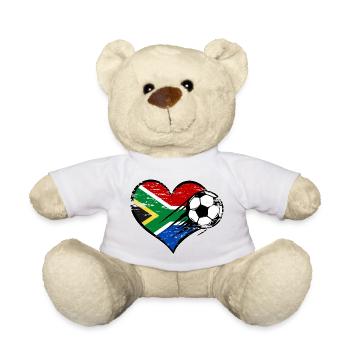 Südafrika Flagge Fußball mit Herz used - Teddy - Sonnengelb - Vorne
