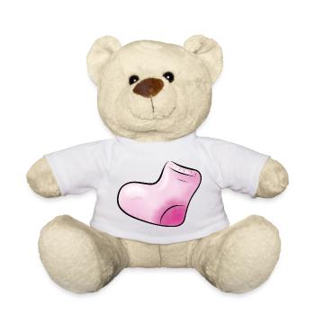 pink socks - Teddy Bear - sun yellow - Front