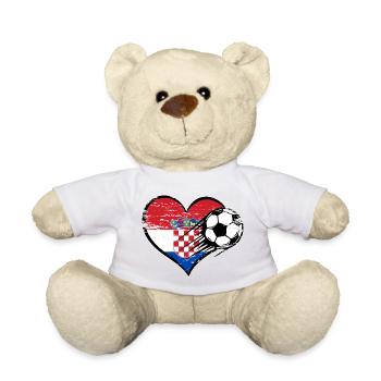 Kroatien Flagge Fußball mit Herz used - Teddy - Sonnengelb - Vorne