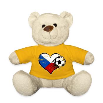 Flag football de la République tchèque avec le cœur utilisé - Nounours - jaune soleil - Devant