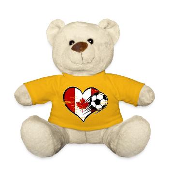 Canada Flag Soccer avec Cœur - Nounours - jaune soleil - Devant
