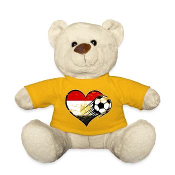 Egypt flag football with heart used - Teddy Bear - sun yellow - Front