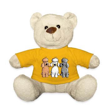 Trois Caniche Drôle - Chien - Chiens - Nounours - jaune soleil - Devant