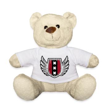 Crimson Shield with Winged X Emblem - Teddy Bear - sun yellow - Front