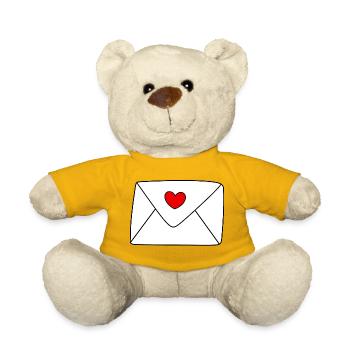 Herz Brief Liebesbrief Geschenk Valentinstag Paare - Teddy - Sonnengelb - Vorne