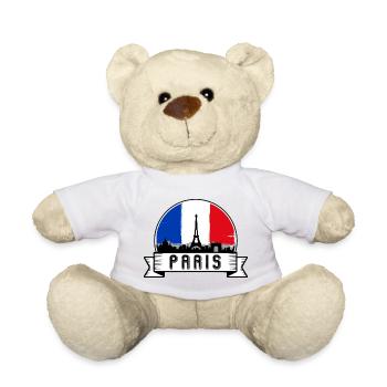Paris Skyline Emblem - Teddy Bear - sun yellow - Front
