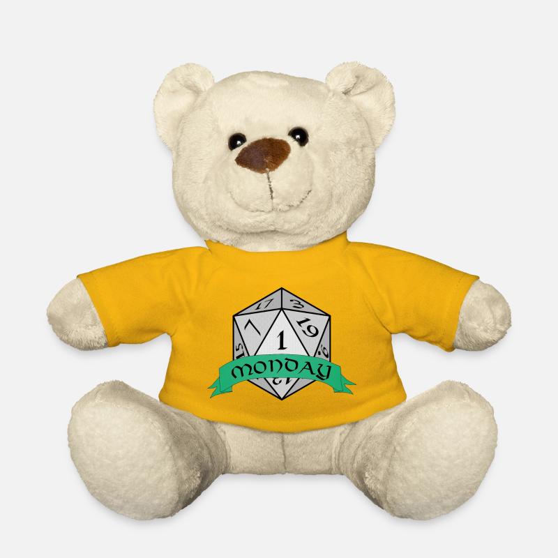 Emblème des dés du lundi - Nounours - jaune soleil