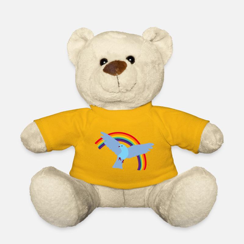 Peace dove with rainbow - Teddy Bear - sun yellow