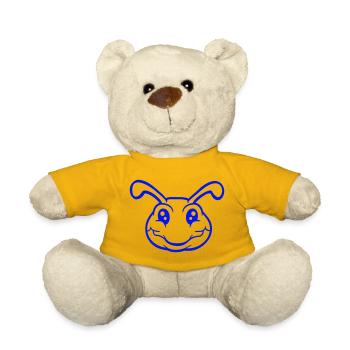 caterpillar smiles sweet cute worm friendly comic - Teddy Bear - sun yellow - Front