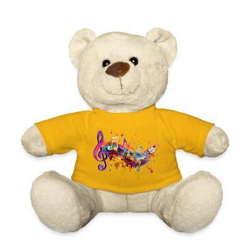 Farbenzauber Melodien Motenschlüssel Illustration - Teddy - Sonnengelb - Vorne