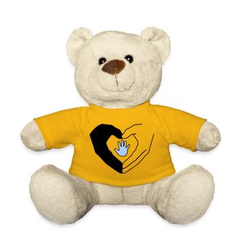 Famille Mains Coeur Amour Protection Vecteur - Nounours - jaune soleil - Devant