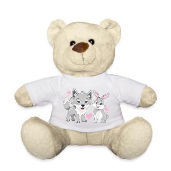 Bébé loup heureux et mignon lapin souriant - Nounours - jaune soleil - Devant