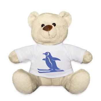 Minimalistischer Pinguin Skifahrer Winter Sport - Teddy - Sonnengelb - Vorne