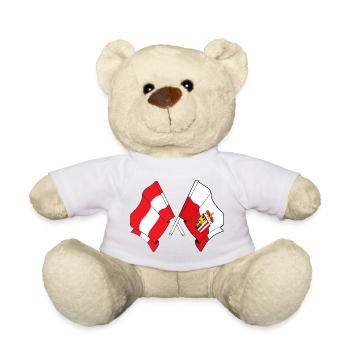 Austria & Upper Austria Flag Crossed - Teddy Bear - sun yellow - Front