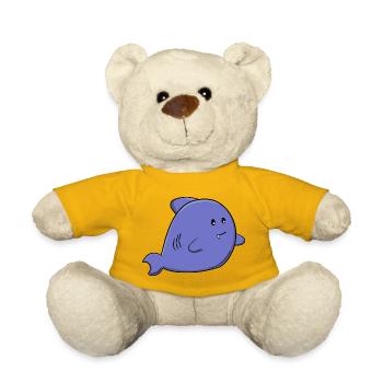 Niedlicher Blauhai, niedliches Kawaii-Meerestier - Teddy - Sonnengelb - Vorne