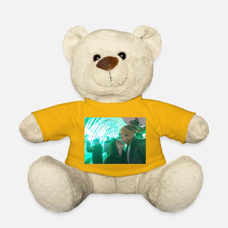 Baisers sous un néon vert - Nounours - jaune soleil