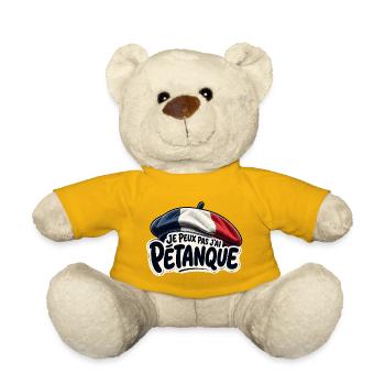 Je Peux Pas J’ai Pétanque – Béret Tricolore France - Nounours - jaune soleil - Devant
