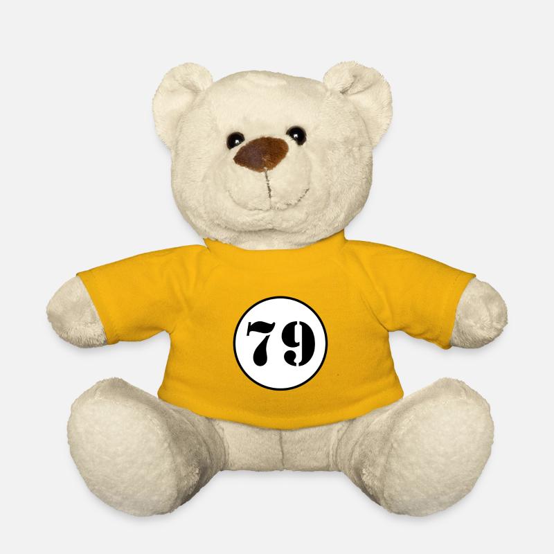NUMMER 79 Neunundsiebzig Geburtstag Geschenk - Teddy - Sonnengelb