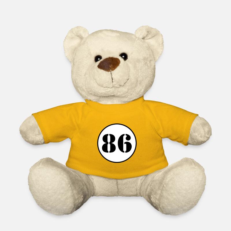 NUMBER 86 eighty six birthday gift - Teddy Bear - sun yellow