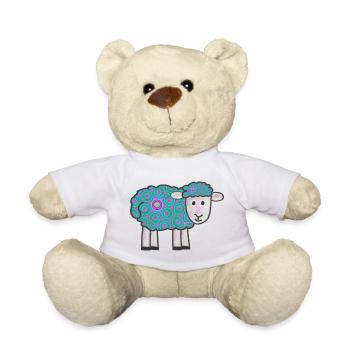 Spiralfarbenes Schäfchen Muster - Teddy - Sonnengelb - Vorne