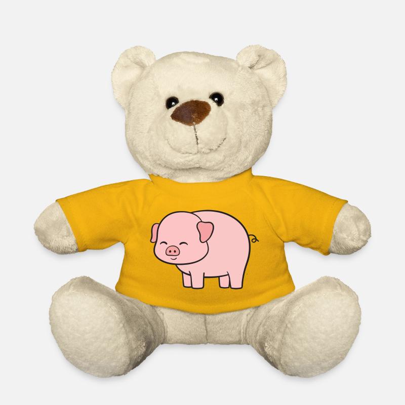 Schwein Schweine - Teddy - Sonnengelb
