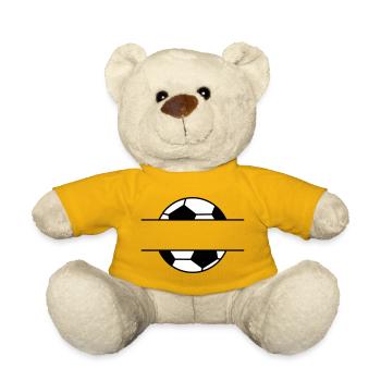 Fußball Namensschild mit Wunschname - Teddy - Sonnengelb - Vorne
