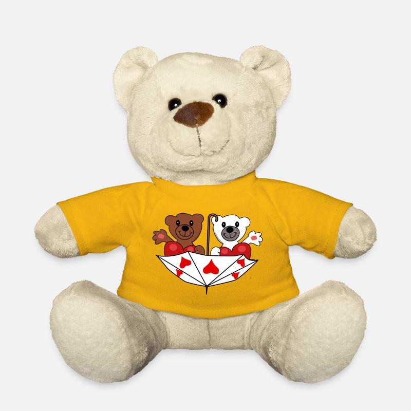 Bären Bär Teddybär Liebe Herzen Valentin Romantik - Teddy - Sonnengelb