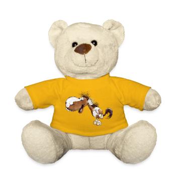 Laughing Horse Snail Horse Lover - Teddy Bear - sun yellow - Front