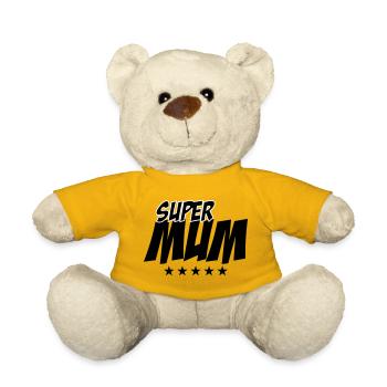 Super Mom - Mother's Day - Teddy Bear - sun yellow - Front