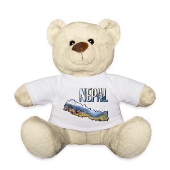 Aquarell Landkarte Nepal - Teddy - Sonnengelb - Vorne