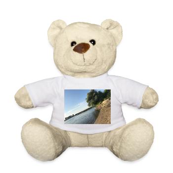 Nature by the river with trees and shore - Teddy Bear - sun yellow - Front