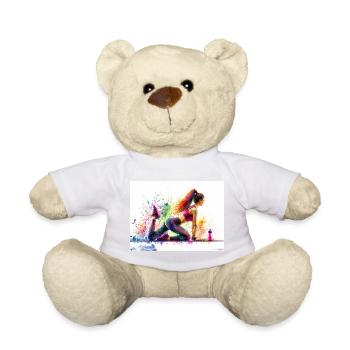 Watercolor fitness exercise - Teddy Bear - sun yellow - Front