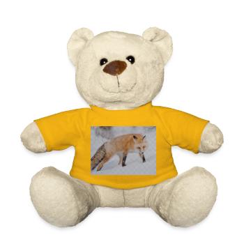 Schnee-Fuchs Pixelkunst - Teddy - Sonnengelb - Vorne