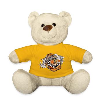 Spirale orange motif noir et blanc - Nounours - jaune soleil - Devant