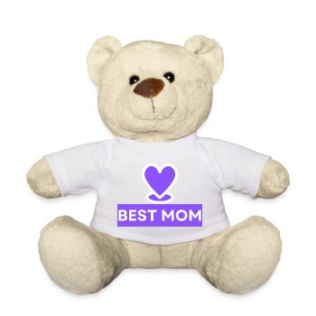 Best Mom Heart Emblem - Teddy Bear - sun yellow - Front