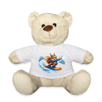 Lustiges Snowboard Eichhörnchen – Winter Fun - Teddy - Sonnengelb - Vorne