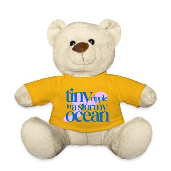 Tiny ripple in a stormy ocean (rosè background) - Teddy Bear - sun yellow - Front