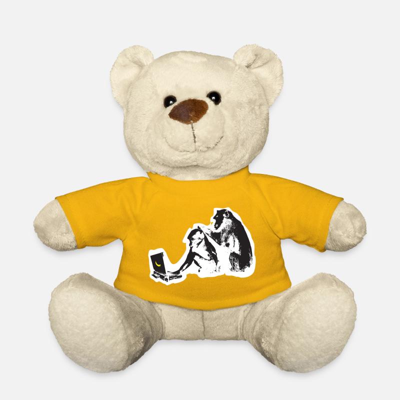 Street Art Tech Monkey - Teddy Bear - sun yellow