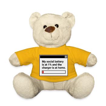 My Social Battery is at 1% - Teddy Bear - sun yellow - Front