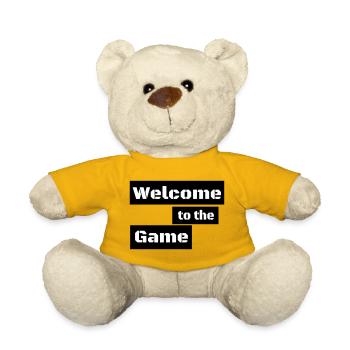 WELCOME TO THE GAME – Minimal Gamer Statement - Teddy Bear - sun yellow - Front