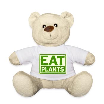 Sigle végétarien végan drôle de Eat Plants - Nounours - jaune soleil - Devant