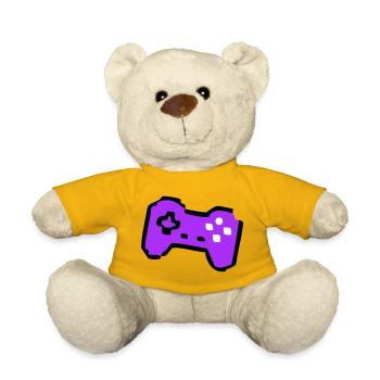  Schräger Retro Controller Gamer - Teddy - Sonnengelb - Vorne