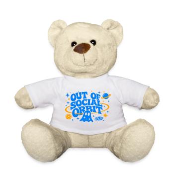 OUT OF SOCIAL ORBIT Electric Blue - Teddy Bear - sun yellow - Front