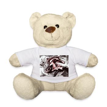 Crimson Marble Swirl - Teddy Bear - sun yellow - Front