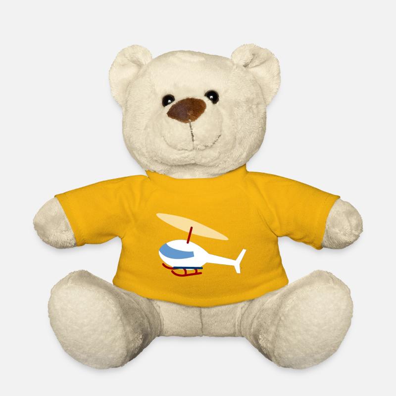 Weißer Hubschrauber / Helicopter - Teddy - Sonnengelb