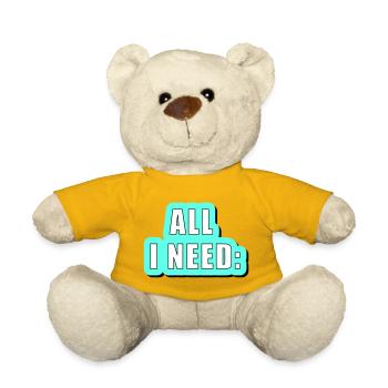 All i need is... vector graphic - Teddy - Sonnengelb - Vorne